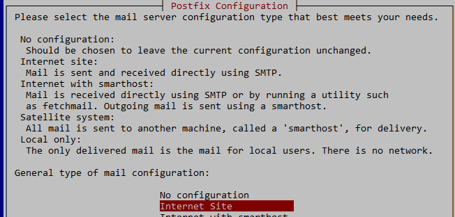 postfix RPI